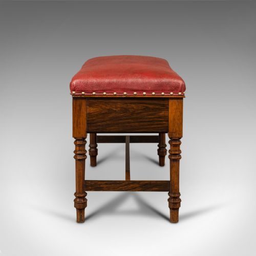 fig 3. Antique Duet Music Stool, English, Piano Bench, Window Seat, Victorian, C.1880