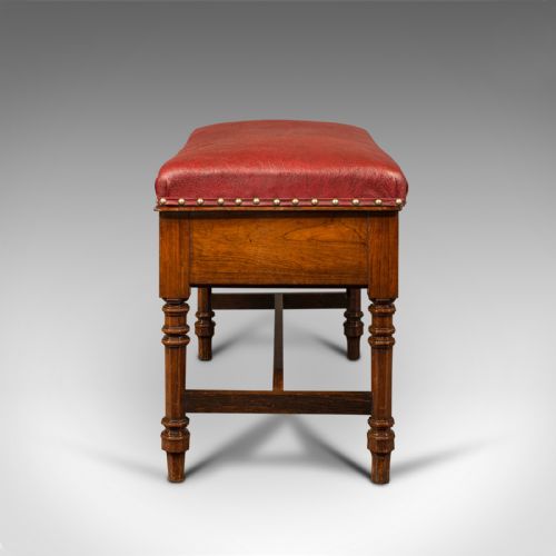 fig 4. Antique Duet Music Stool, English, Piano Bench, Window Seat, Victorian, C.1880