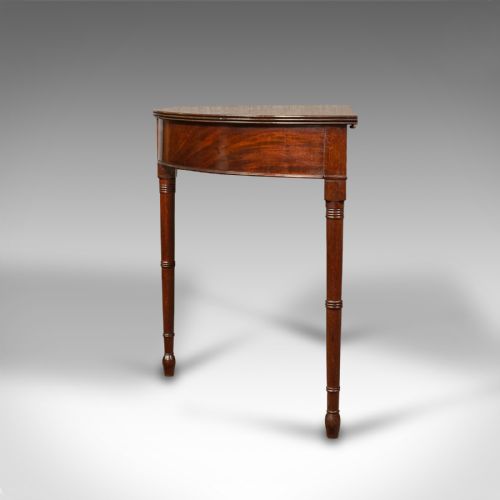 fig 1. Pair Of Antique Demi Lune Side Tables, English, Drum, Console, Georgian, C.1800