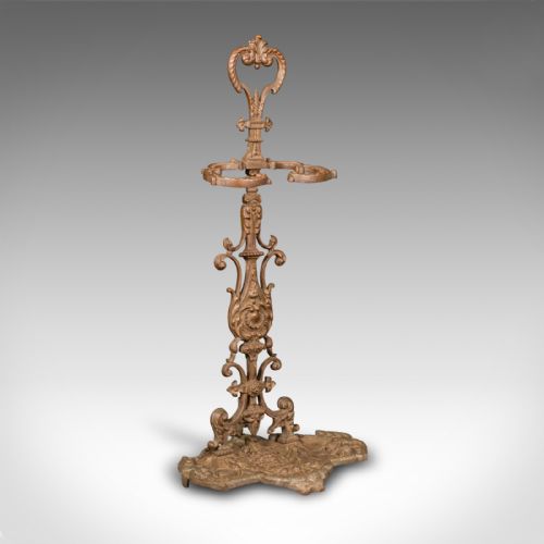 Antique Art Nouveau Stick Stand, French, Bronze, Hallway Rack, Victorian, C.1890
