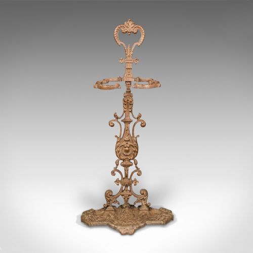 fig 1. Antique Art Nouveau Stick Stand, French, Bronze, Hallway Rack, Victorian, C.1890