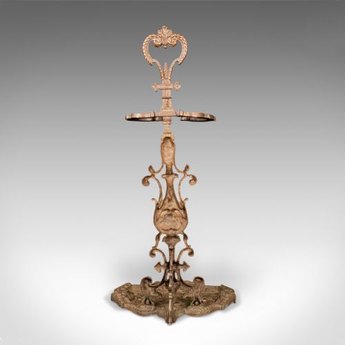 fig 3. Antique Art Nouveau Stick Stand, French, Bronze, Hallway Rack, Victorian, C.1890