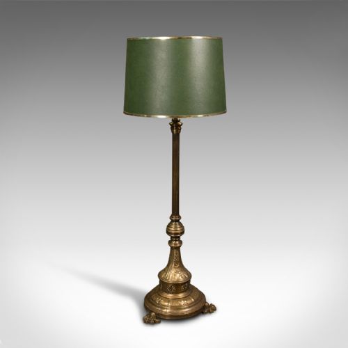 Antique Drawing Room Lamp, English, Brass, Adjustable, Standard, Victorian, 1900