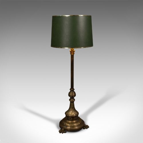fig 1. Antique Drawing Room Lamp, English, Brass, Adjustable, Standard, Victorian, 1900