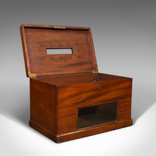 fig 1. Antique Hotel Post Box, English, Telegram, Ballot Case, Victorian, Circa 1900