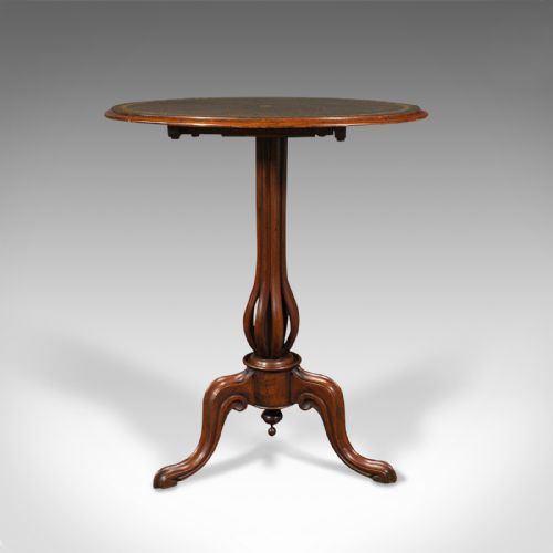 fig 1. Antique Tilt Top Wine Table, English, Walnut, Side, Occasional, Lamp, Victorian