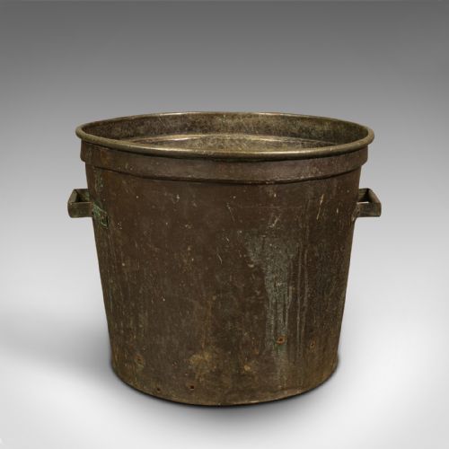 fig 1. Large Antique Planter, English, Copper, Log Bucket, Fireside, Victorian, C.1850
