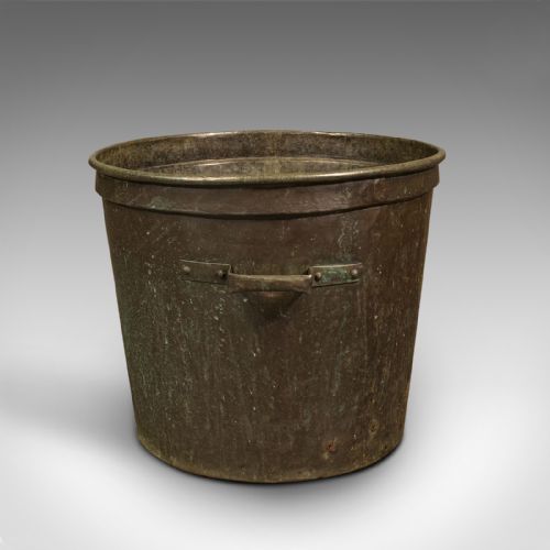 fig 2. Large Antique Planter, English, Copper, Log Bucket, Fireside, Victorian, C.1850