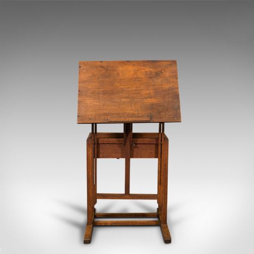 fig 1. Antique Artist's Easel, English, Oak, Adjustable, Rest, Lectern, Edwardian, 1910