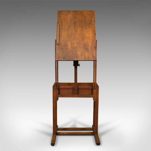 fig 4. Antique Artist's Easel, English, Oak, Adjustable, Rest, Lectern, Edwardian, 1910