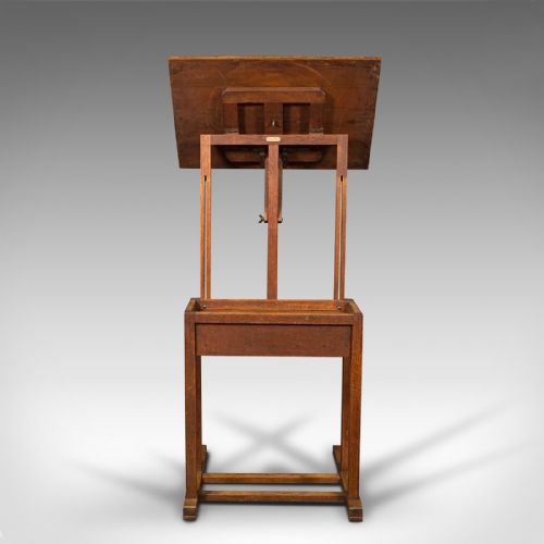 fig 5. Antique Artist's Easel, English, Oak, Adjustable, Rest, Lectern, Edwardian, 1910