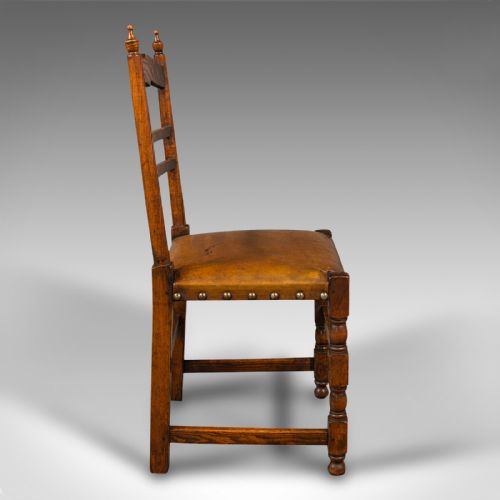 fig 6. Set Of 8 Antique Dining Chairs, English, Oak, Carver, Seat, Edwardian, C.1910