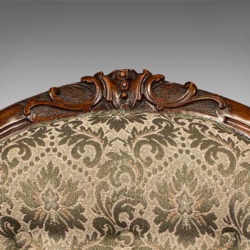 ANTIQUE SALON CHAIR ENGLISH WALNUT ARMCHAIR EARLY VICTORIAN CIRCA 1840 - ADDITIONAL PHOTO 7