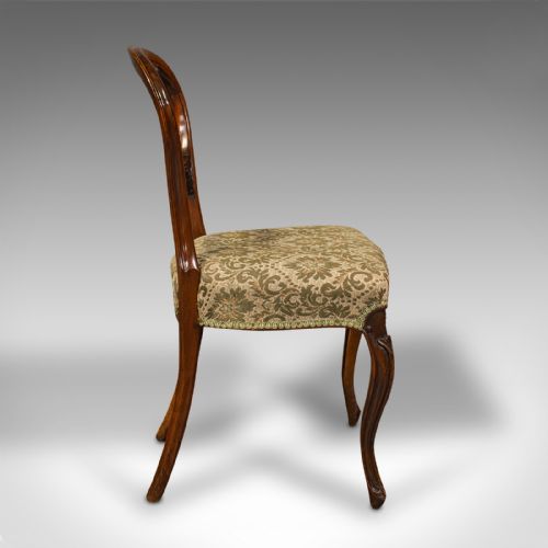 fig 2. Set of 4 Antique Dining Chairs, English, Walnut, Balloon Back, Victorian, 1850