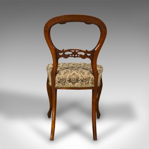 fig 3. Set of 4 Antique Dining Chairs, English, Walnut, Balloon Back, Victorian, 1850