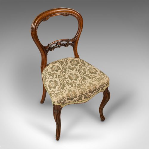 fig 5. Set of 4 Antique Dining Chairs, English, Walnut, Balloon Back, Victorian, 1850