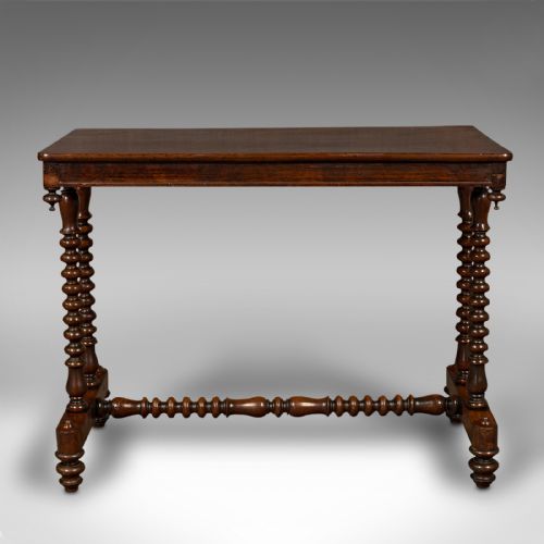 fig 4. Antique Stretcher Table, English, Side, Bobbin Turned, Gothic, Victorian, C.1850
