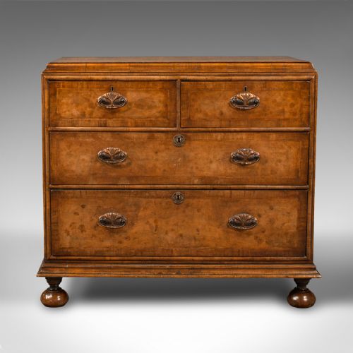fig 1. Antique Chest of Drawers, English, Walnut, Bedroom, Georgian Revival, Victorian