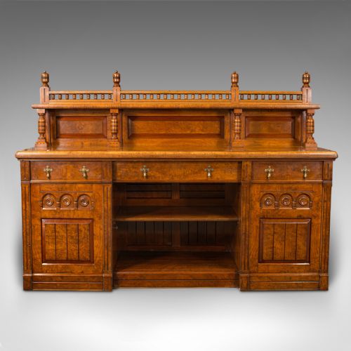 LARGE ANTIQUE GRAND SIDEBOARD SCOTTISH OAK BUFFET CABINET VICTORIAN C1860 - ADDITIONAL PHOTO 2