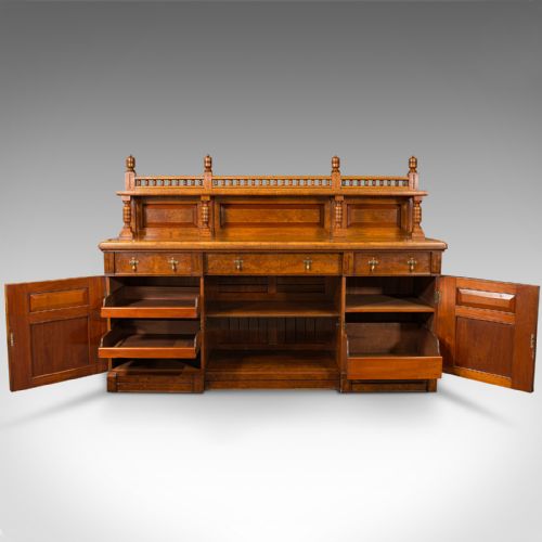 LARGE ANTIQUE GRAND SIDEBOARD SCOTTISH OAK BUFFET CABINET VICTORIAN C1860 - ADDITIONAL PHOTO 3