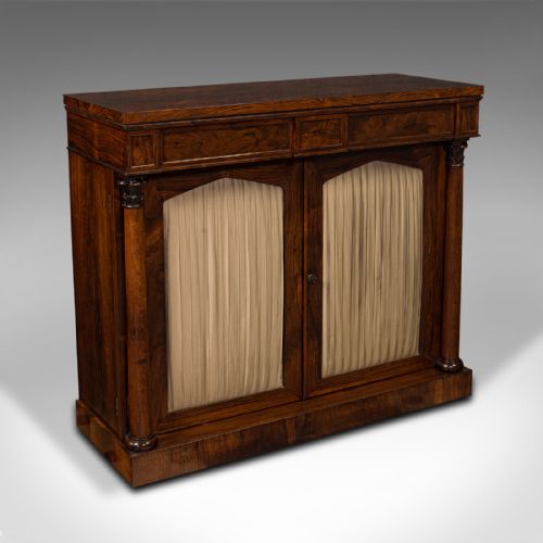 Antique Breakfront Book Cabinet, English, Chiffonier, Sideboard, William IV