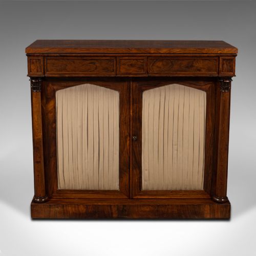 fig 1. Antique Breakfront Book Cabinet, English, Chiffonier, Sideboard, William IV