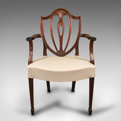 fig 1. Long Set of 14 Antique Dining Chairs, English, Chippendale Revival, Victorian