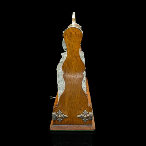 fig 3. Antique Locking Tantalus, English, Oak, Glass, Decanter Case, Edwardian, C.1910