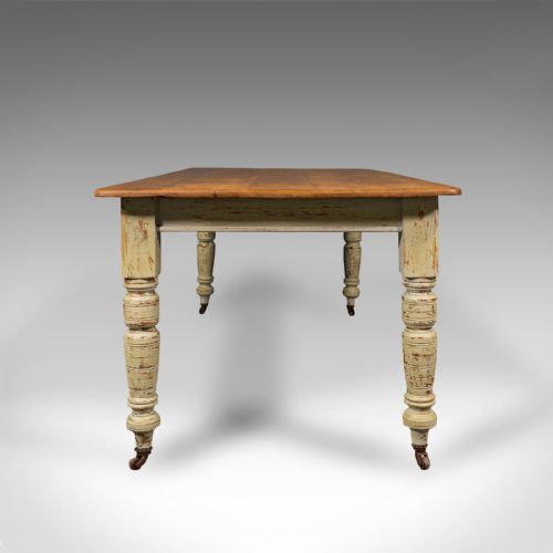 fig 2. Antique Farmhouse Table, English, Pine, 6 Seat, Dining, Kitchen, Victorian, 1900