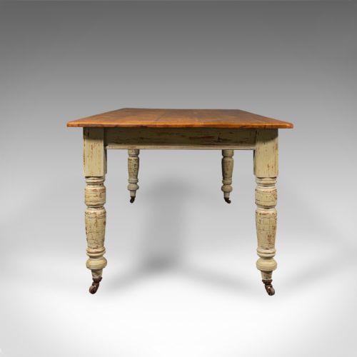 fig 3. Antique Farmhouse Table, English, Pine, 6 Seat, Dining, Kitchen, Victorian, 1900