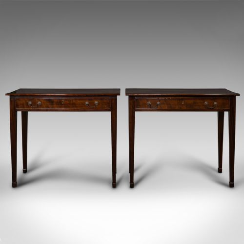 fig 1. Pair Of Antique Hall Tables, English, Side, Occasional, Edwardian, Circa 1910