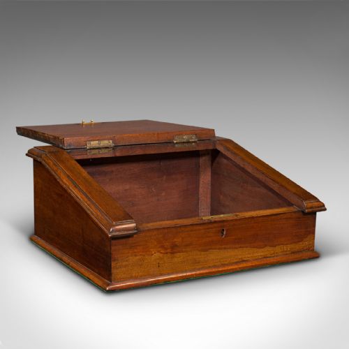 fig 1. Antique Hotel Reception Correspondence Box, English, Writing Slope, Edwardian