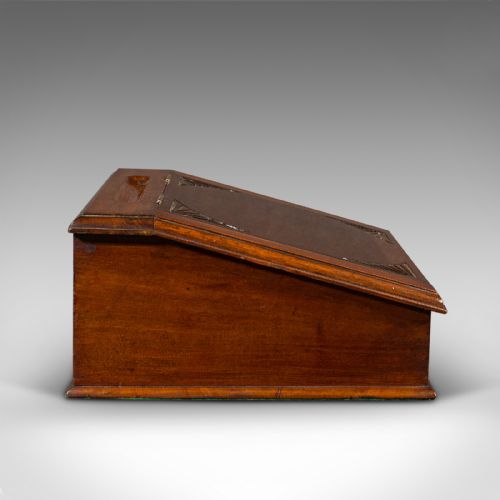 fig 3. Antique Hotel Reception Correspondence Box, English, Writing Slope, Edwardian