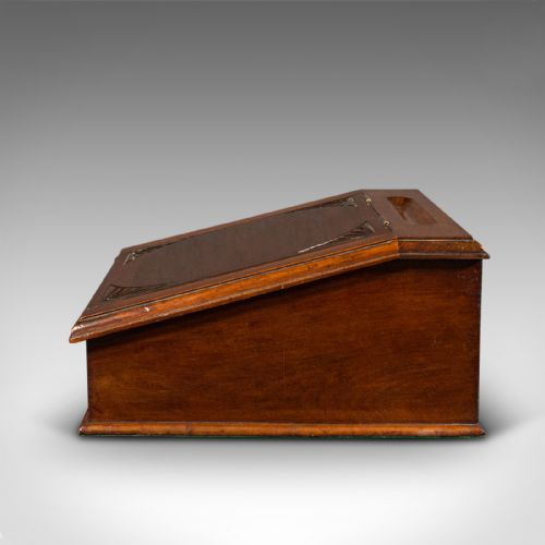 fig 4. Antique Hotel Reception Correspondence Box, English, Writing Slope, Edwardian