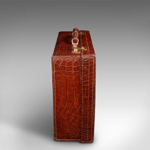 fig 3. Antique Ladies Country Day Case, English, Crocodile, Suitcase, Edwards and Sons