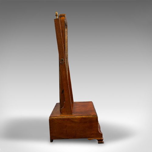 fig 2. Antique Bureau Mirror, English, Walnut, Georgian, C.1800