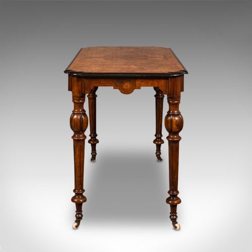 fig 2. Antique Marquetry Centre Table, English, Walnut, Inlaid, Side, Hall, Victorian