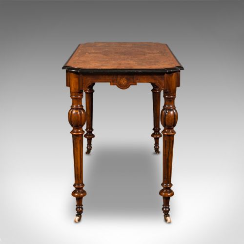 fig 3. Antique Marquetry Centre Table, English, Walnut, Inlaid, Side, Hall, Victorian