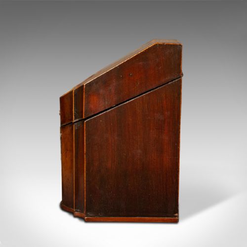 ANTIQUE KNIFE BOX ENGLISH WALNUT CUTLERY CANTEEN FITTED INTERIOR GEORGIAN - ADDITIONAL PHOTO 6