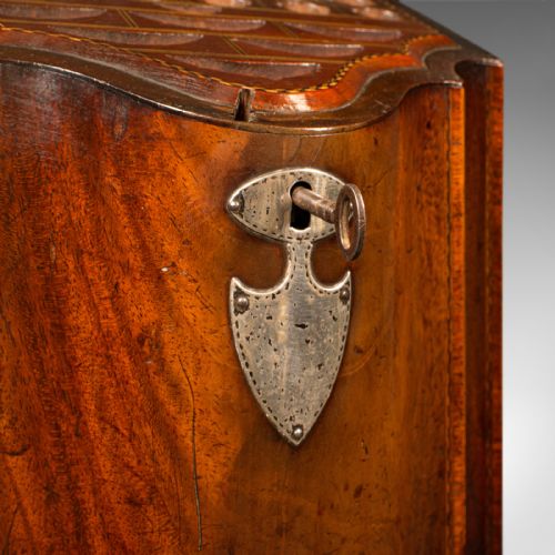 ANTIQUE KNIFE BOX ENGLISH WALNUT CUTLERY CANTEEN FITTED INTERIOR GEORGIAN - ADDITIONAL PHOTO 10