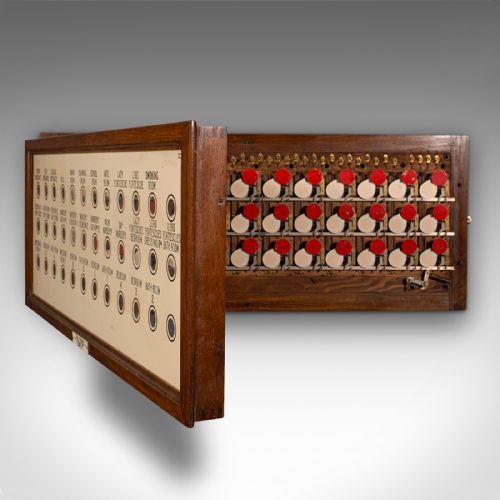 fig 2. Large Antique Country House Butler's Bell Board, English, Room Panel, Victorian
