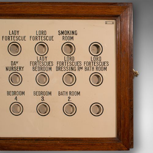 fig 5. Large Antique Country House Butler's Bell Board, English, Room Panel, Victorian