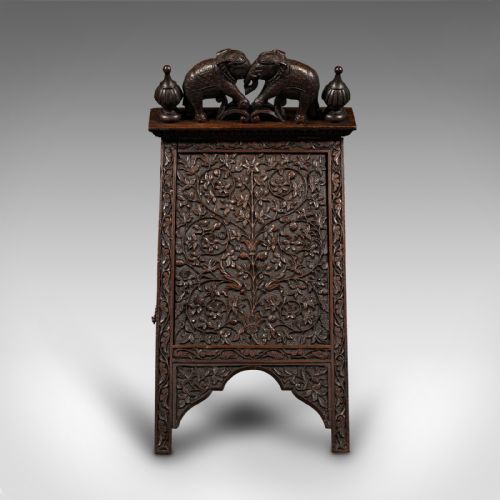 ANTIQUE CARVED FOLIO STAND BURMESE TEAK GENTLEMAN'S NEWSPAPER RACK VICTORIAN - ADDITIONAL PHOTO 6