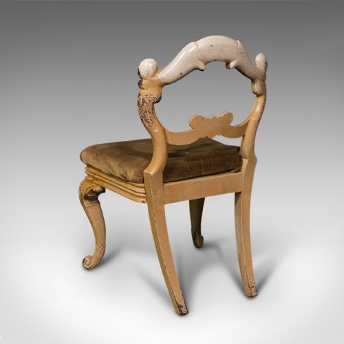 PAIR OF ANTIQUE SIDE CHAIRS FRENCH PAINTED HALL OCCASIONAL SEAT VICTORIAN - ADDITIONAL PHOTO 7