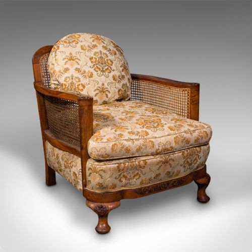 fig 1. Antique Bergere Sofa Suite, English, Walnut, 3 Seat Settee, Armchair, Edwardian