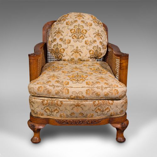 fig 2. Antique Bergere Sofa Suite, English, Walnut, 3 Seat Settee, Armchair, Edwardian