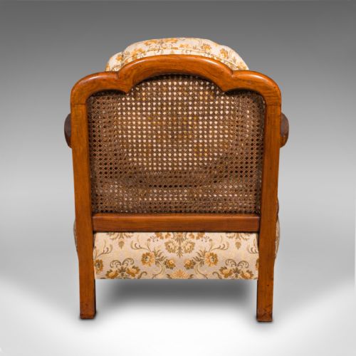 fig 4. Antique Bergere Sofa Suite, English, Walnut, 3 Seat Settee, Armchair, Edwardian