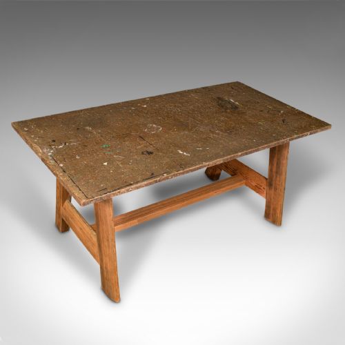 LARGE ANTIQUE ARTIST'S BENCH ENGLISH PATINA EDWARDIAN - ADDITIONAL PHOTO 4