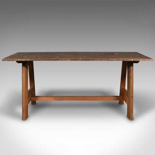LARGE ANTIQUE ARTIST'S BENCH ENGLISH PATINA EDWARDIAN - ADDITIONAL PHOTO 6