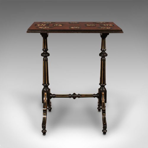 ANTIQUE SPECIMEN TABLE ENGLISH INLAID OCCASIONAL AESTHETIC PERIOD VICTORIAN - ADDITIONAL PHOTO 4